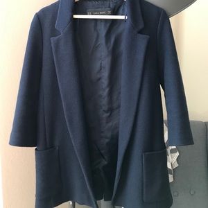 Zara Basic Navy Coat/Long Blazer